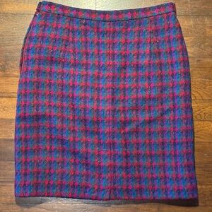 VTG 80s Wool Houndstooth Pencil Skirt